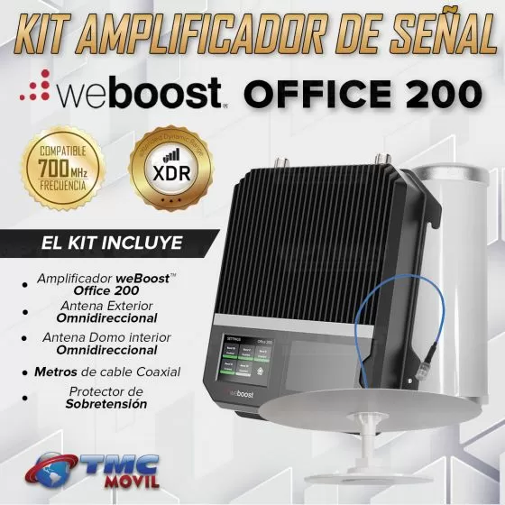 KIT Amplificador De Señal Celular weBoost Office 200 (530047) Repetidor Redes 5G 4GLTE con antenas
