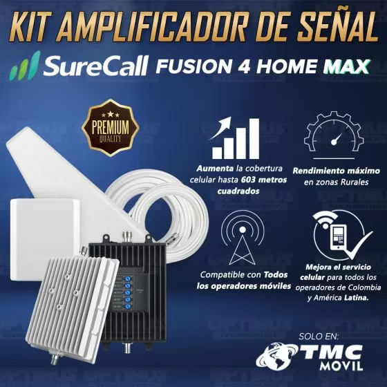 KIT Amplificador De Señal Celular Fusion 4 Home MAX Redes 4GLTE 5G